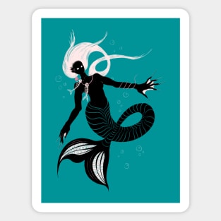 Dark Mermaid With Fishbone Necklace Sticker